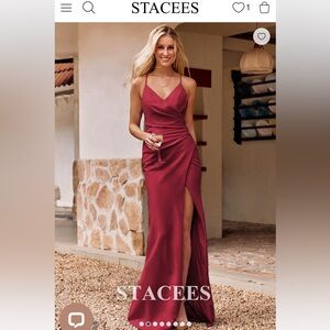 Size 14. Burgundy Stacees bridesmaids dress.